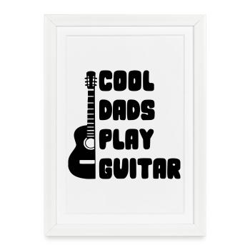 Cool dads play guitar. Vadardag # - Framed poster (27 × 37 cm) - white - Front
