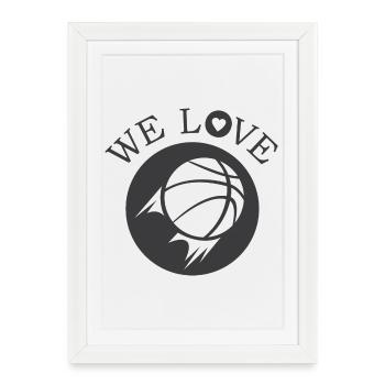 We Love Basketball StreetballFriends Logo de l’icône - Affiche encadrée (27 × 37 cm) - blanc - Devant