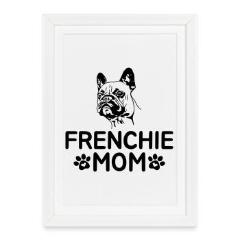 Frenchie Maman - Affiche encadrée (27 × 37 cm) - blanc - Devant