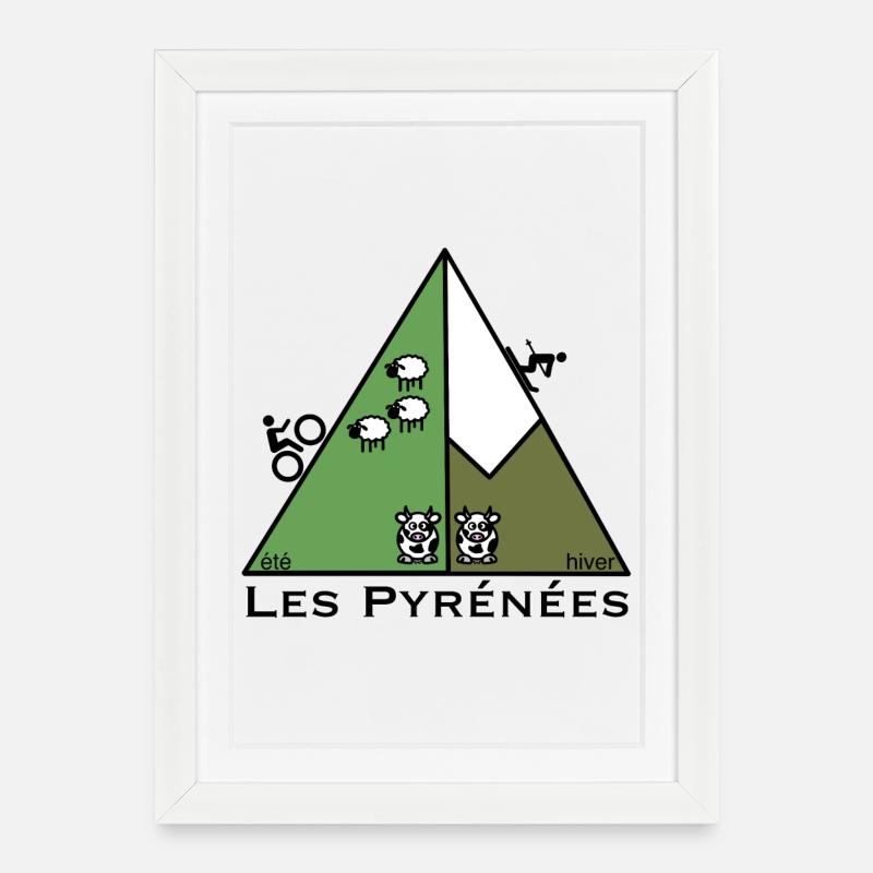 Summer winter in the Pyrenees - Framed poster (27 × 37 cm) - white