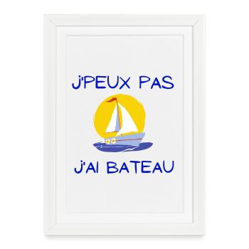 bateau à voile, voilier, fan de voile - Affiche encadrée (27 × 37 cm) - blanc - Devant
