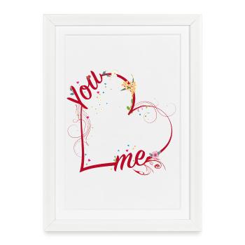 Toi et moi liés par le tendre lien de l’amour - Affiche encadrée (27 × 37 cm) - blanc - Devant