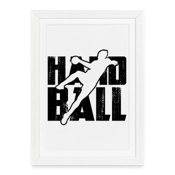 Handball - Affiche encadrée (27 × 37 cm) - blanc - Devant