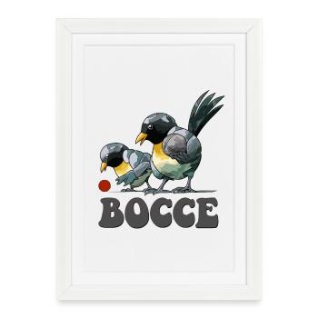 Bocce Player Saying Ball Bird with Jack Bocci - Framed poster (27 × 37 cm) - white - Front