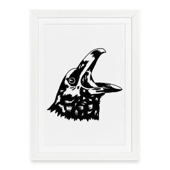 Crow - Framed poster (27 × 37 cm) - white - Front