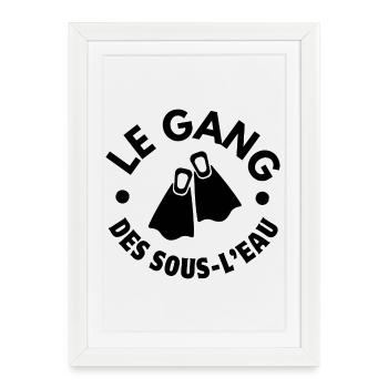 plongée sous-marine, plongée en apnée, plongeur - Affiche encadrée (27 × 37 cm) - blanc - Devant
