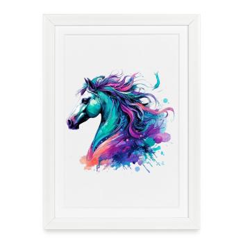 Cheval - Affiche encadrée (27 × 37 cm) - blanc - Devant