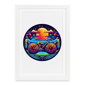 L’abstraction cycliste pour les cyclistes - Affiche encadrée (27 × 37 cm) - blanc - Devant