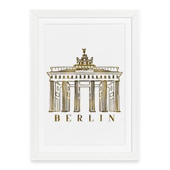 Brandenburg Gate in Berlin, Germany - Framed poster (27 × 37 cm) - white - Front