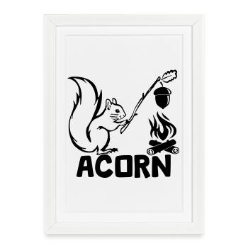 Acorn - Hungry Squirrel [Black] - Framed poster (27 × 37 cm) - white - Front