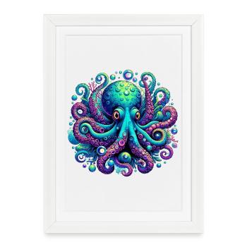 Octopus - Framed poster (27 × 37 cm) - white - Front