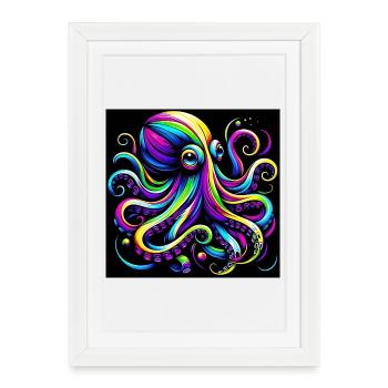 Octopus - Framed poster (27 × 37 cm) - white - Front