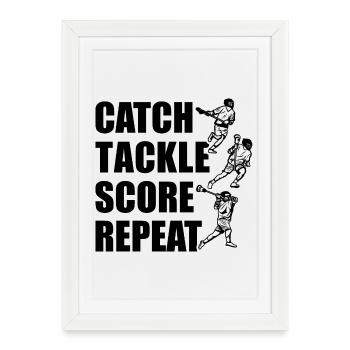 Catch, tackle, points, repeat - Framed poster (27 × 37 cm) - white - Front