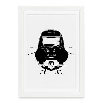 Chemin de fer - Affiche encadrée (27 × 37 cm) - blanc - Devant