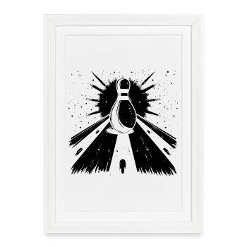 Graphique de quille de bowling - Affiche encadrée (27 × 37 cm) - blanc - Devant