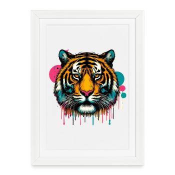 Tiger - Framed poster (27 × 37 cm) - white - Front