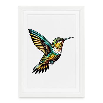 Hummingbird - Framed poster (27 × 37 cm) - white - Front