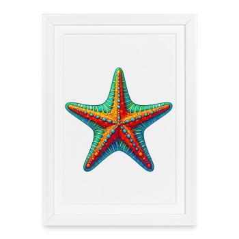 Étoile de mer - Affiche encadrée (27 × 37 cm) - blanc - Devant