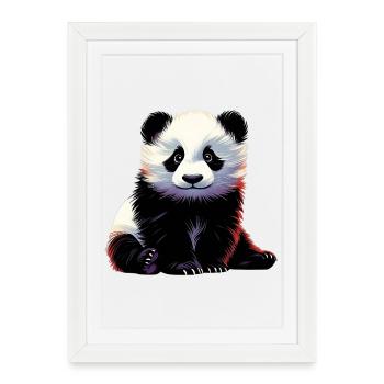 Panda - Framed poster (27 × 37 cm) - white - Front