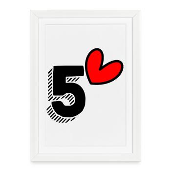 5. 5 ANS. 5e ANNIVERSAIRE. ANNIVERSAIRE 5 ANS - Affiche encadrée (27 × 37 cm) - blanc - Devant