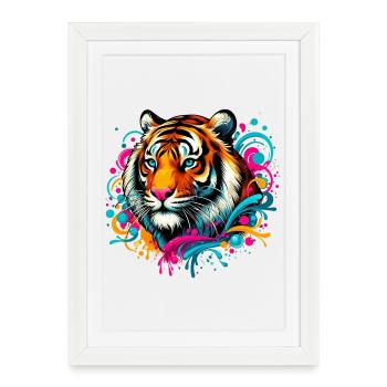 Tiger - Framed poster (27 × 37 cm) - white - Front