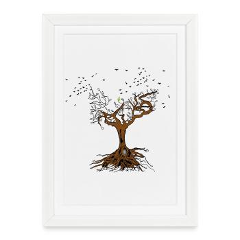 Arbre - Affiche encadrée (27 × 37 cm) - blanc - Devant