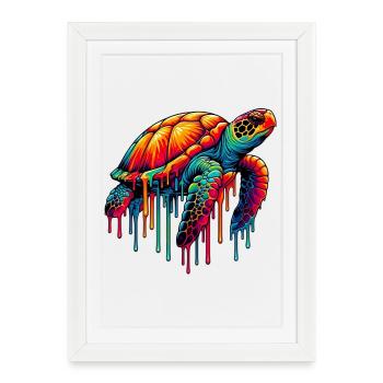 Turtle - Framed poster (27 × 37 cm) - white - Front