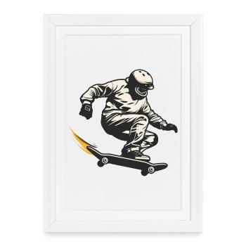 Skateboarders - Framed poster (27 × 37 cm) - white - Front