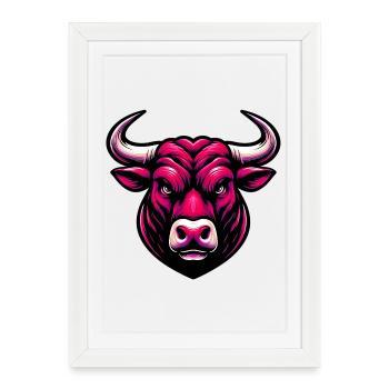 Bull - Framed poster (27 × 37 cm) - white - Front