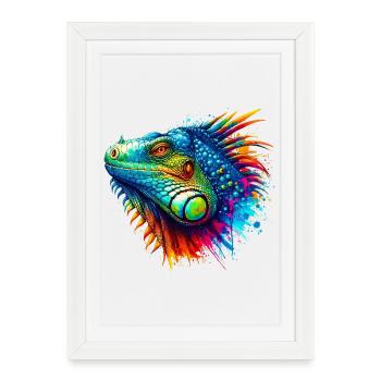 Iguane - Affiche encadrée (27 × 37 cm) - blanc - Devant