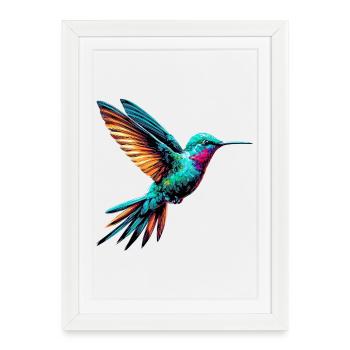 Colibri - Affiche encadrée (27 × 37 cm) - blanc - Devant