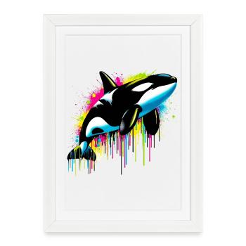 Killer whale - Framed poster (27 × 37 cm) - white - Front