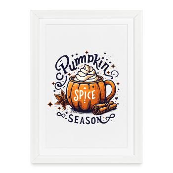 Pumpkin Spice Season: The Taste of Autumn - Framed poster (27 × 37 cm) - white - Front