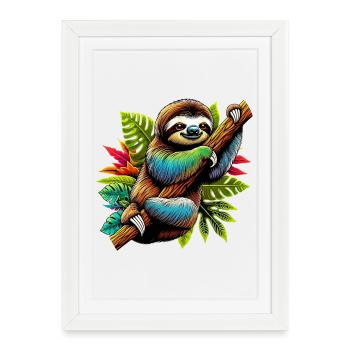 Sloth - Framed poster (27 × 37 cm) - white - Front