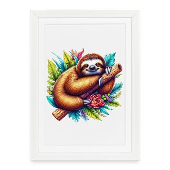 Paresse - Affiche encadrée (27 × 37 cm) - blanc - Devant