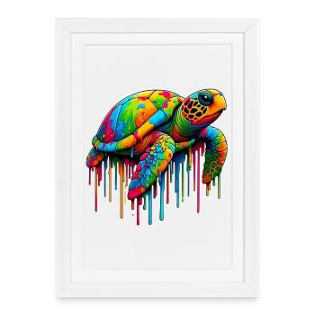 Tortue - Affiche encadrée (27 × 37 cm) - blanc - Devant
