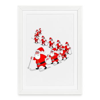 Défilé du Père Noël - Affiche encadrée (27 × 37 cm) - blanc - Devant