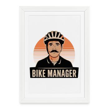 Retro Bike Manager Portrait - Framed poster (27 × 37 cm) - white - Front