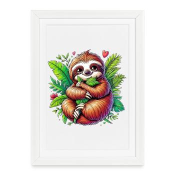 Paresse - Affiche encadrée (27 × 37 cm) - blanc - Devant