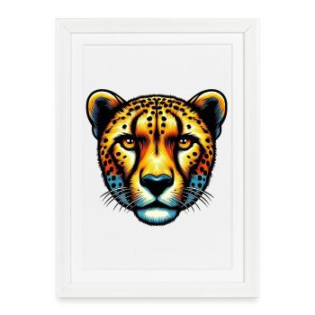 Guépard - Affiche encadrée (27 × 37 cm) - blanc - Devant
