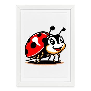 Coccinelle - Affiche encadrée (27 × 37 cm) - blanc - Devant