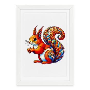 Squirrel - Framed poster (27 × 37 cm) - white - Front
