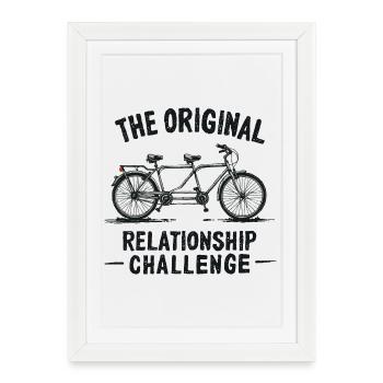 Tandem Challenge Funny Bicycle Design - Framed poster (27 × 37 cm) - white - Front
