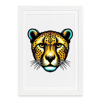 Guépard - Affiche encadrée (27 × 37 cm) - blanc - Devant
