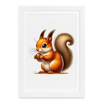 Squirrel - Framed poster (27 × 37 cm) - white - Front
