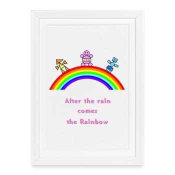 After the Rain Rainbow Arc - Framed poster (27 × 37 cm) - white - Front