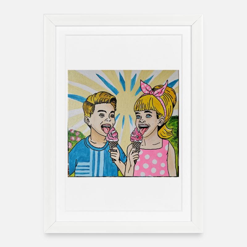Sommer - Gerahmtes Poster (27 × 37 cm) - Weiß