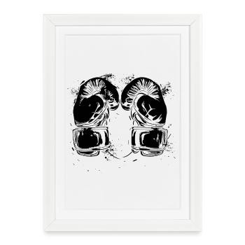 Gants de kickboxing - Affiche encadrée (27 × 37 cm) - blanc - Devant