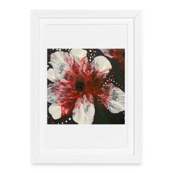 Red and white flower gives your home something unique - Framed poster (27 × 37 cm) - white - Front