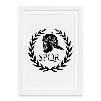 Empire romain et crâne noir - Affiche encadrée (27 × 37 cm) - blanc - Devant